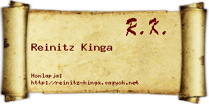 Reinitz Kinga névjegykártya